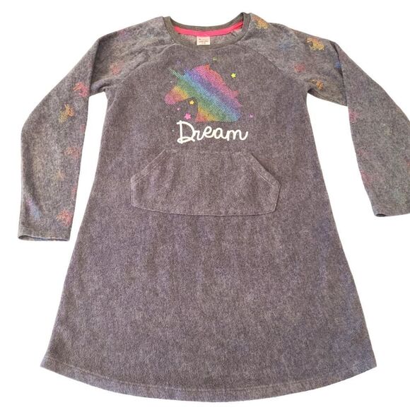 PERFECT PAIR Nightie Plush Fleece sz 7/8 Unicorn Plus 18" Doll's‎ Nighty - Picture 12 of 13